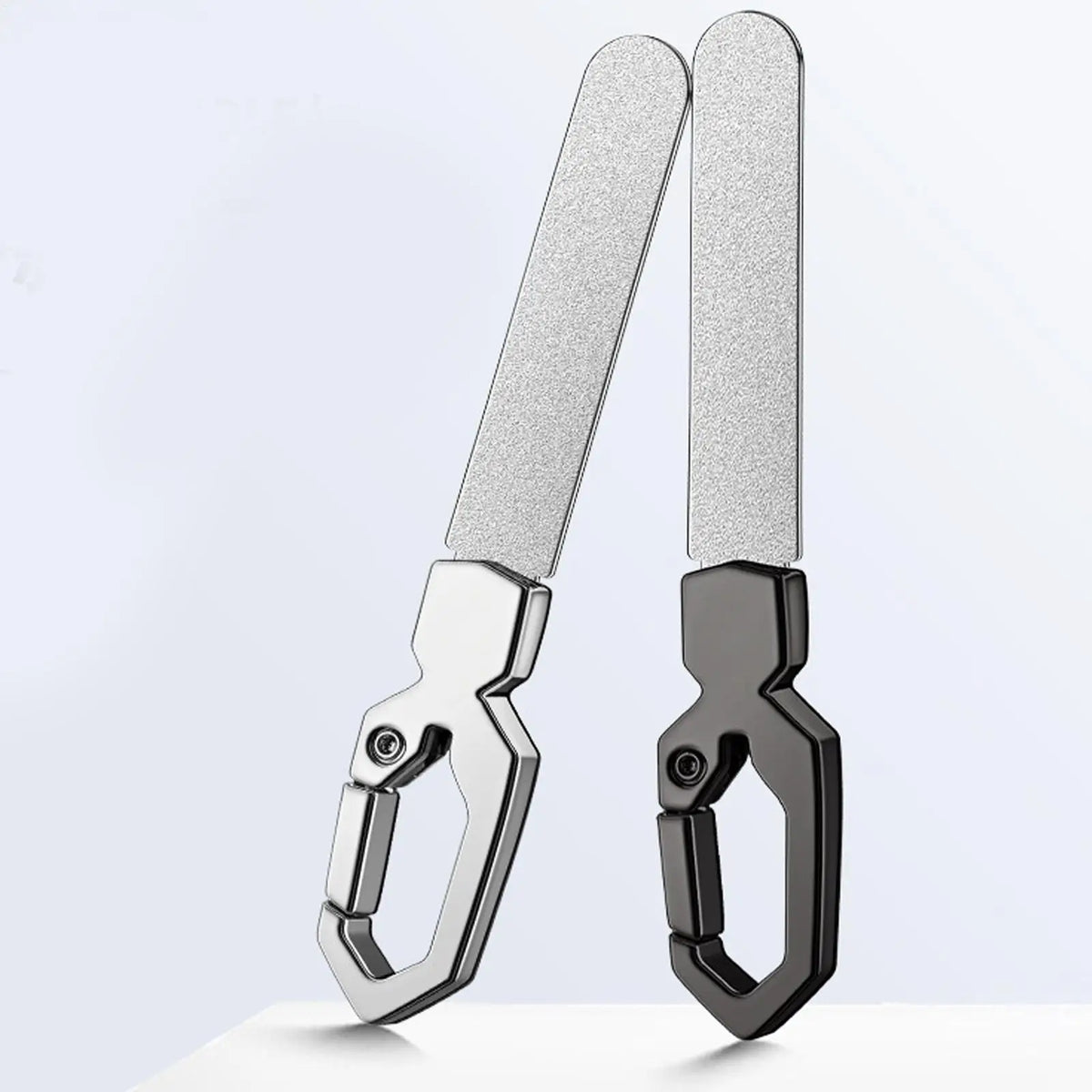 Stainless Steel Double-Sided Metal Nail File with Keychain