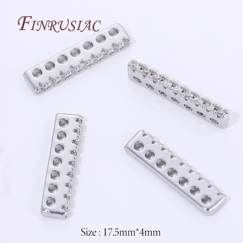 18K Gold Plated Zircon Flat Spacer Bars – DIY Jewelry Findings
