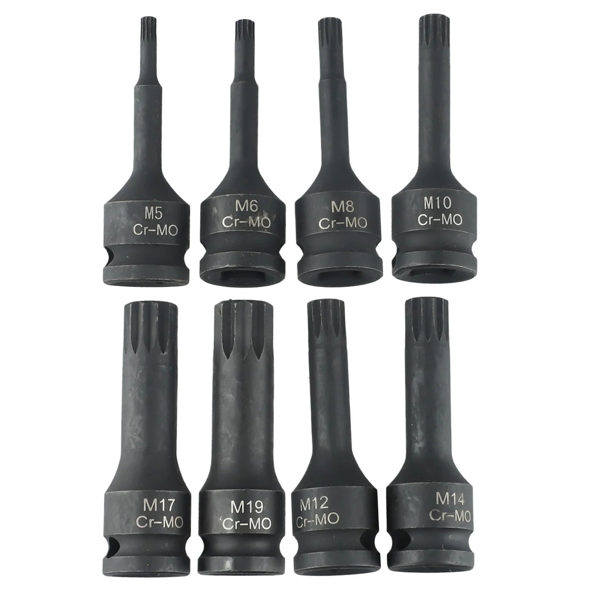 DAZZLEEX 8pc 1/2" 12-Point Socket Set M5–M19 Wrench Kit