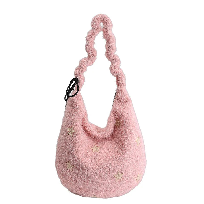 Women's Plush Star Crossbody Bag – Large Capacity Shoulder Bag