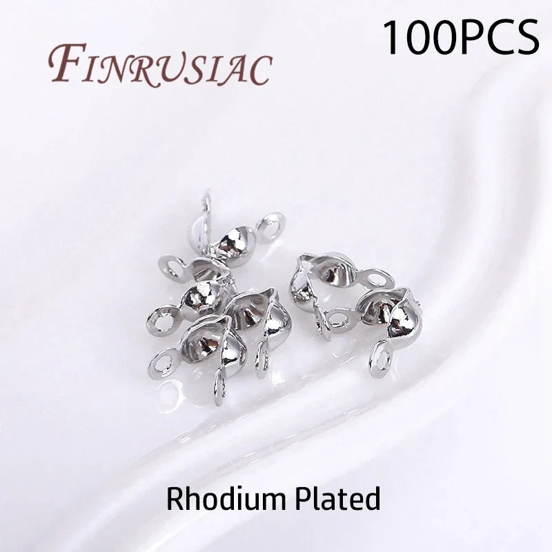 18K Gold Plated Crimp Beads, End Caps & Lobster Clasps