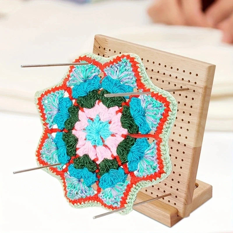 Wooden Crochet Knitting Board – DIY Wool Shaping Block Pad