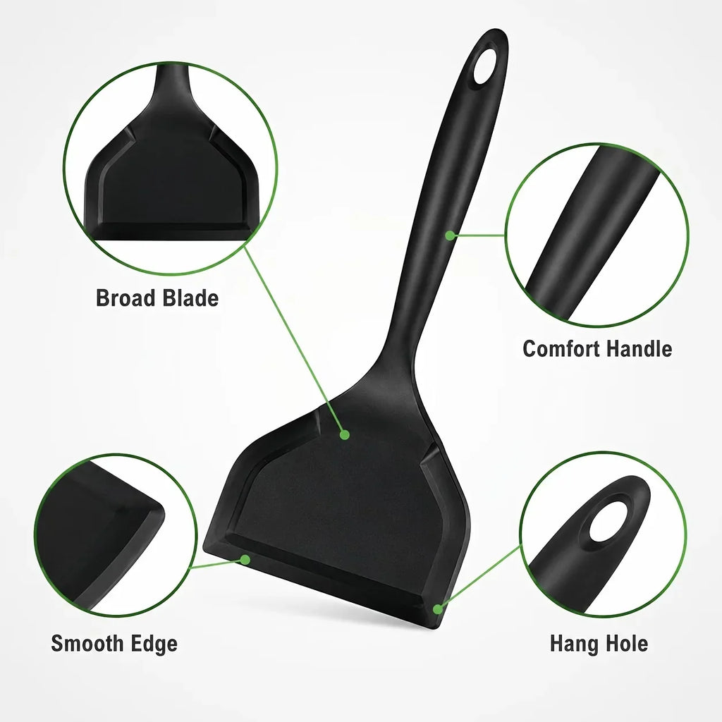 Wide Blade Silicone Spatula – Non-Stick Omelet Cooking Tool
