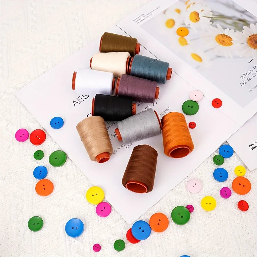 10-Spool Polyester Sewing Thread Set – 800 Yards, Neutral Colors