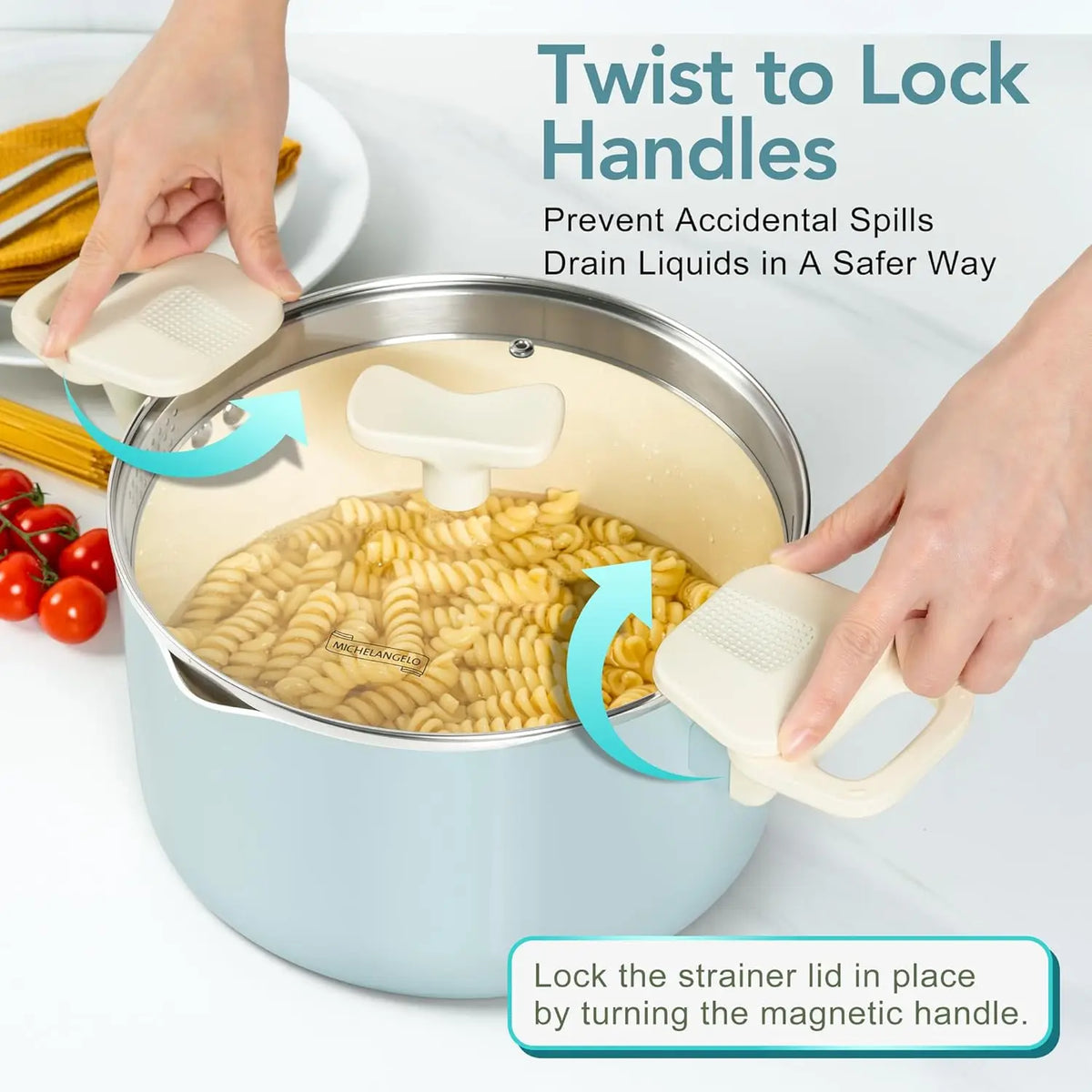 MICHELANGELO 24cm Nonstick Saucepan with Lid | Induction Ready