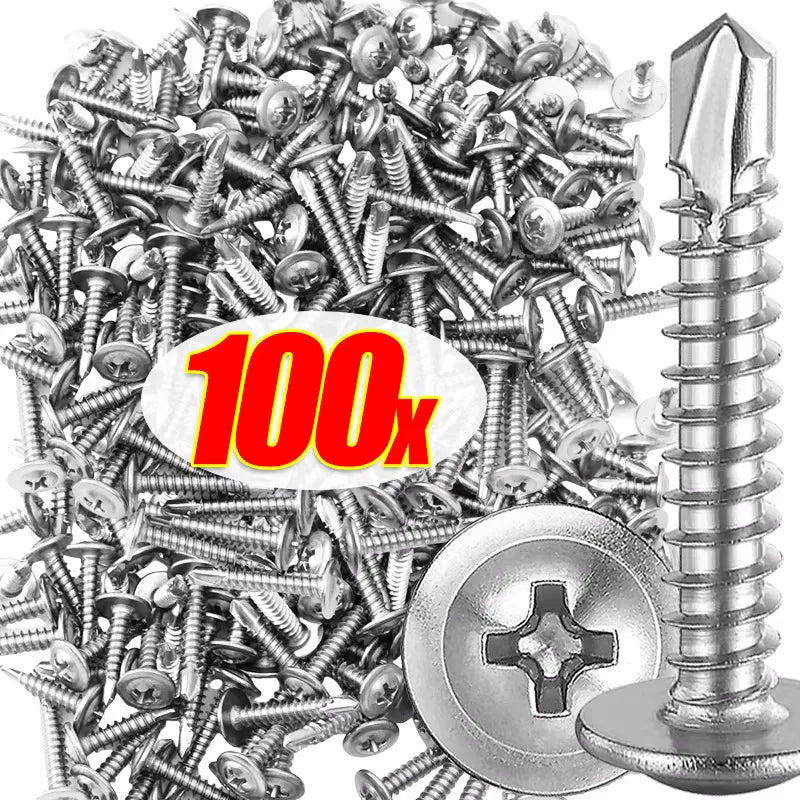 M4.2 Self-Tapping Screws 410 Stainless Steel Hex Head – 50-100pk