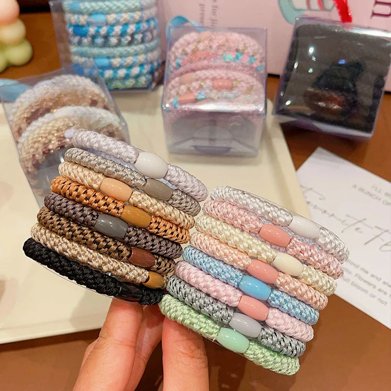 8-Pack Colorful Elastic Hair Ties for Ponytails & Hairstyles