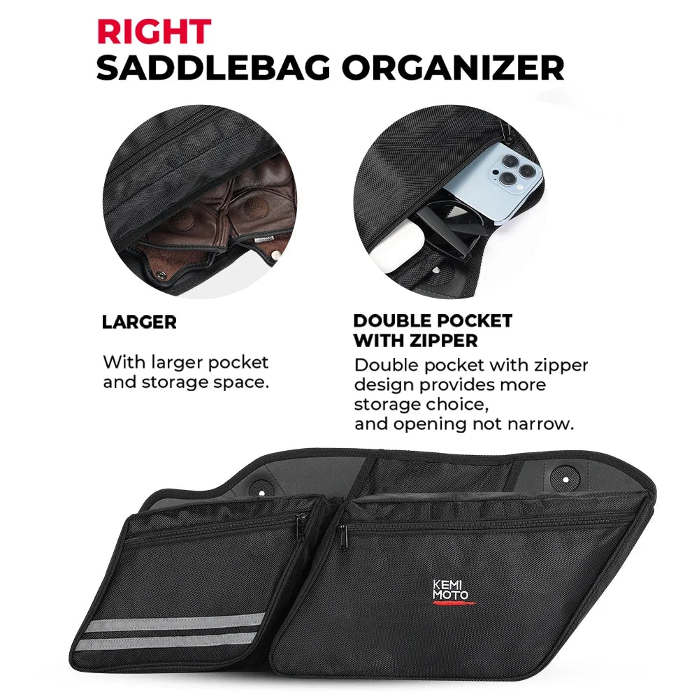 Motorcycle Saddlebag Organizers for Touring Models 2014–2023