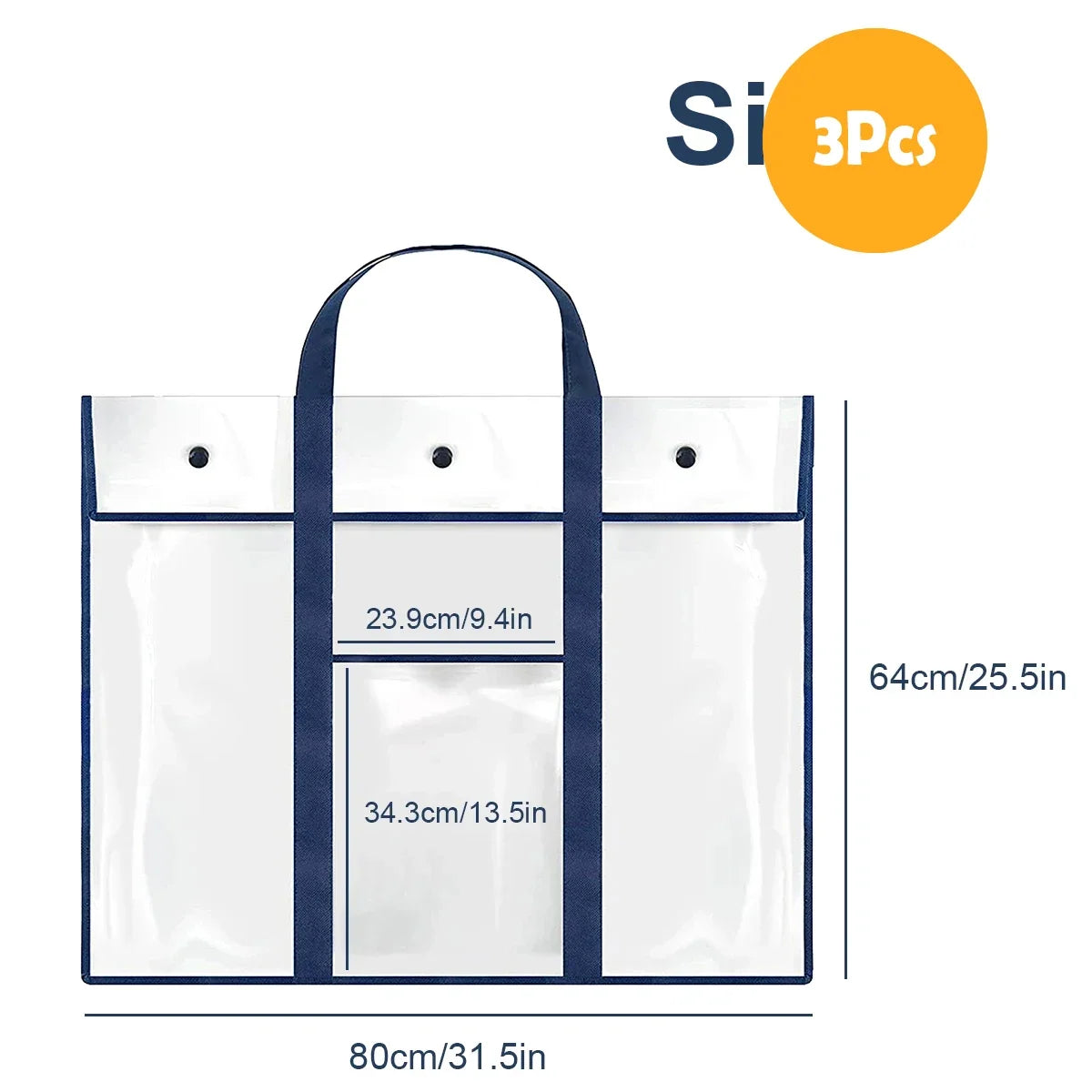 Clear PVC Art Portfolio Bag – Large Poster & Bulletin Board Holder