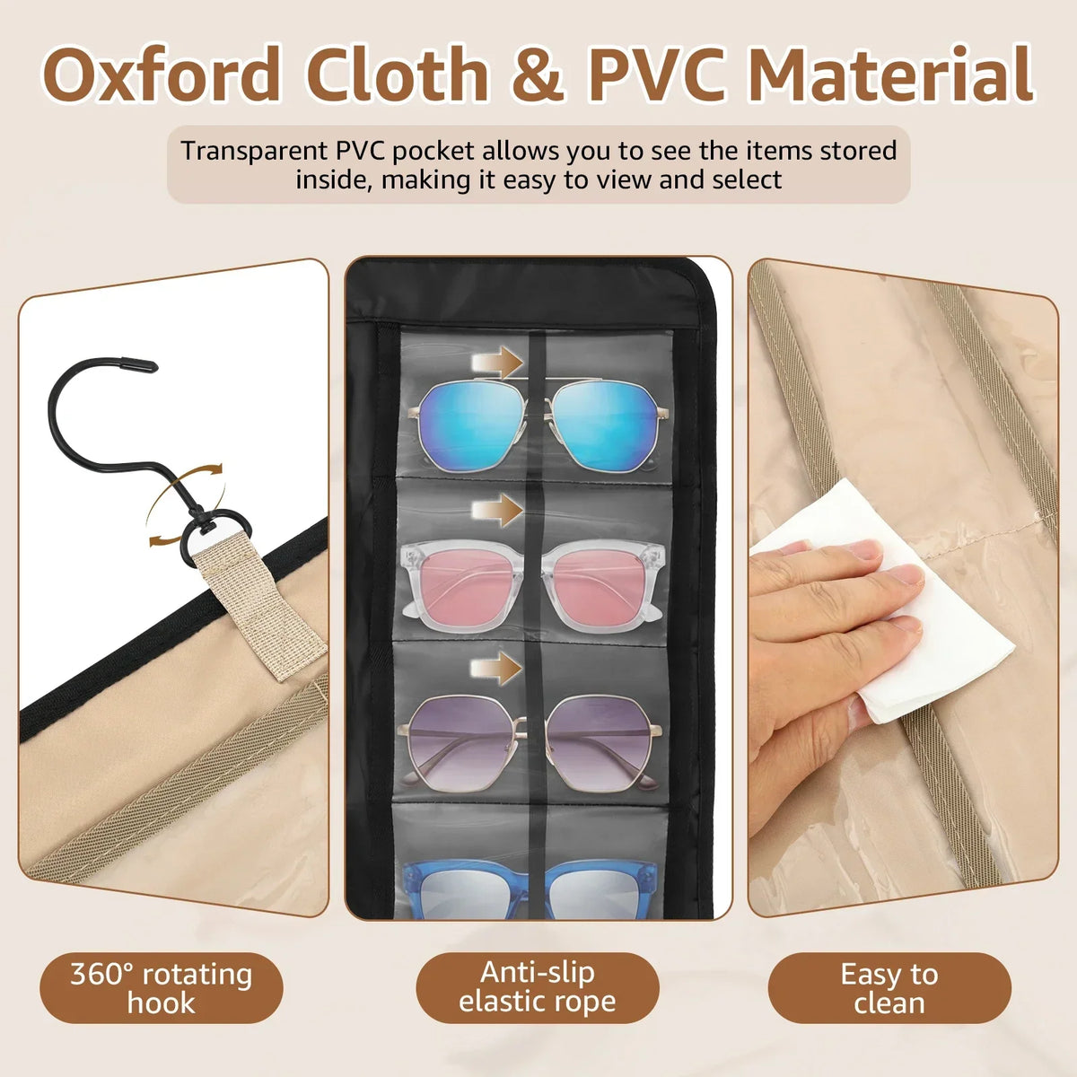 Wall-Mounted Dual-Sided Sunglasses Organizer – 32 Pockets