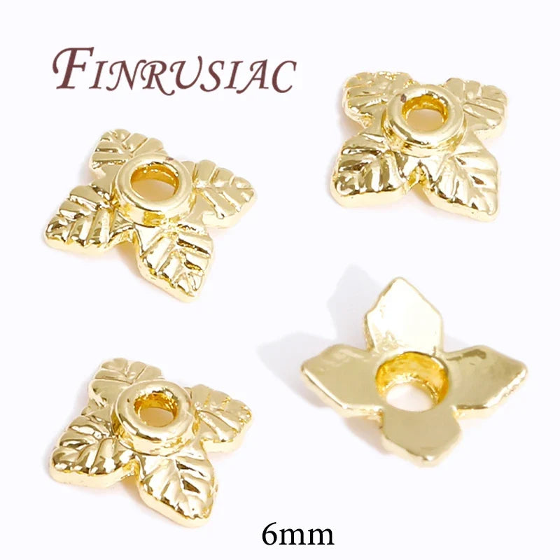 18K/14K Gold Plated Flower Bead Caps – DIY Jewelry Spacers