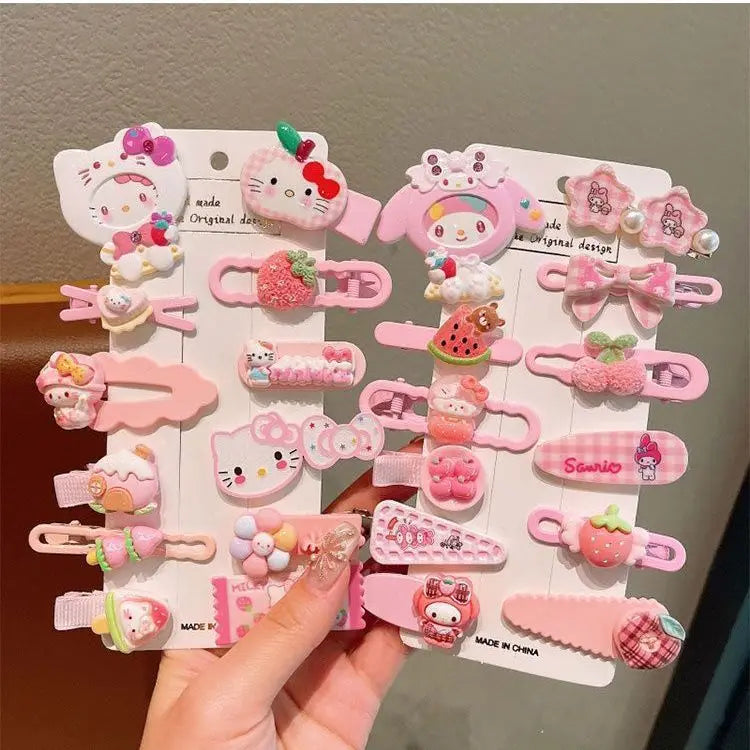 Sanrio Hello Kitty Hair Clips Set – Cute Cartoon Side Clamps