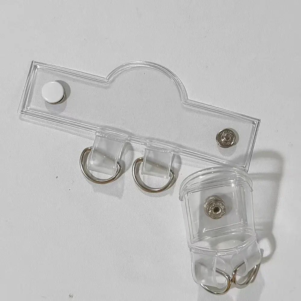 2pcs Transparent PVC Bag Strap Extension Buckle Clip
