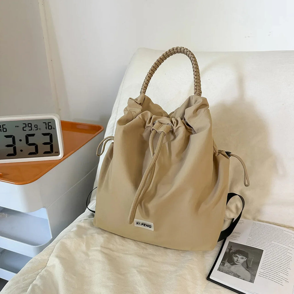 Nixie Large Canvas Drawstring Backpack – Women's Travel Tote