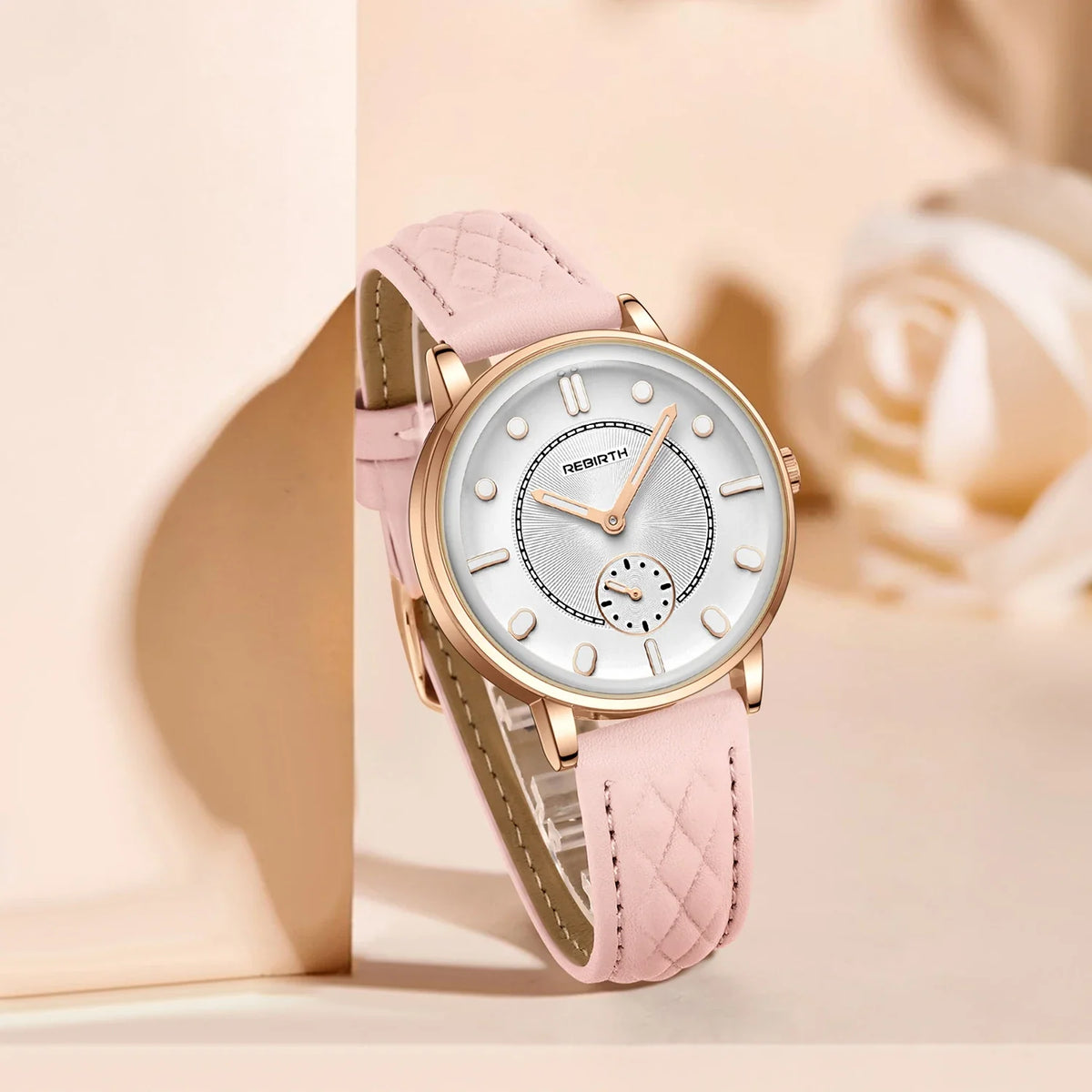 REBIRTH Retro Quartz Wristwatch Leather Band | Minimalist Dial
