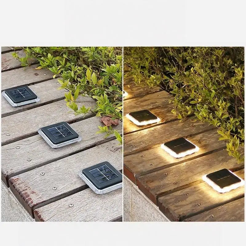 Solar Ground Light 8 LED Warm White IP65 Waterproof Garden Lamp