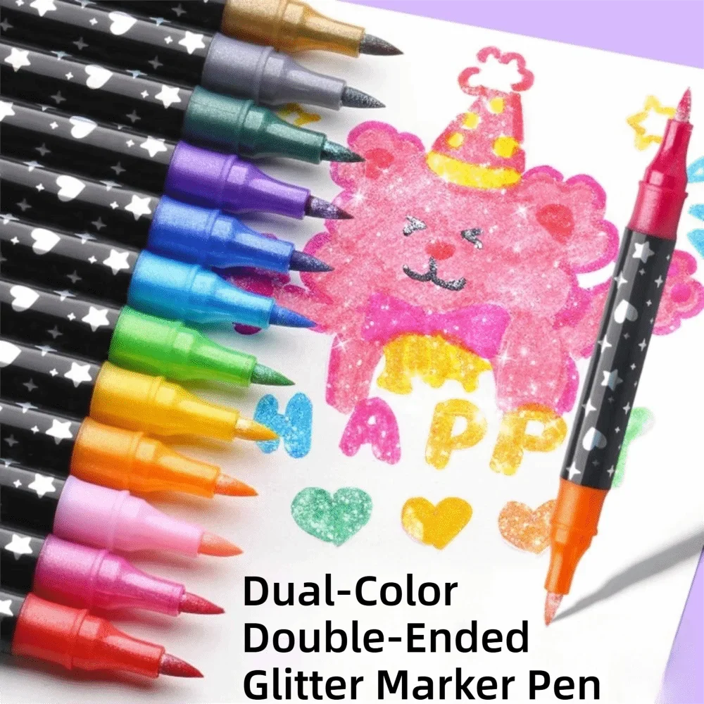 Double-Ended Glitter Pens 24–96 Colors Watercolor Marker Set