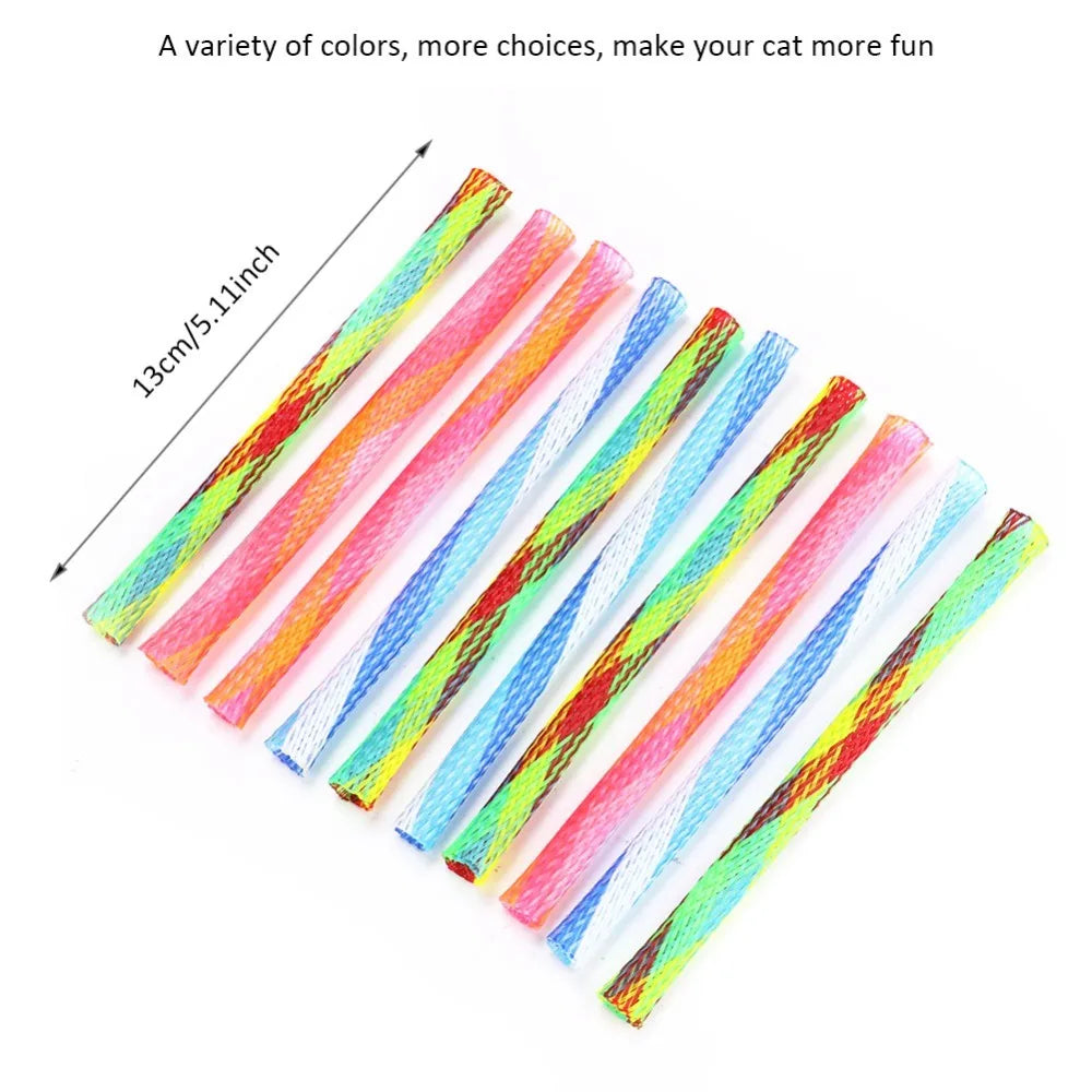 10PCS Multicolor Cat Spring Toys – Foldable Bite-Resistant Indoor