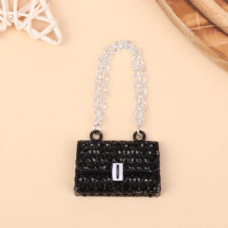 Miniature Metal Handbag with Chain – Dollhouse Accessory