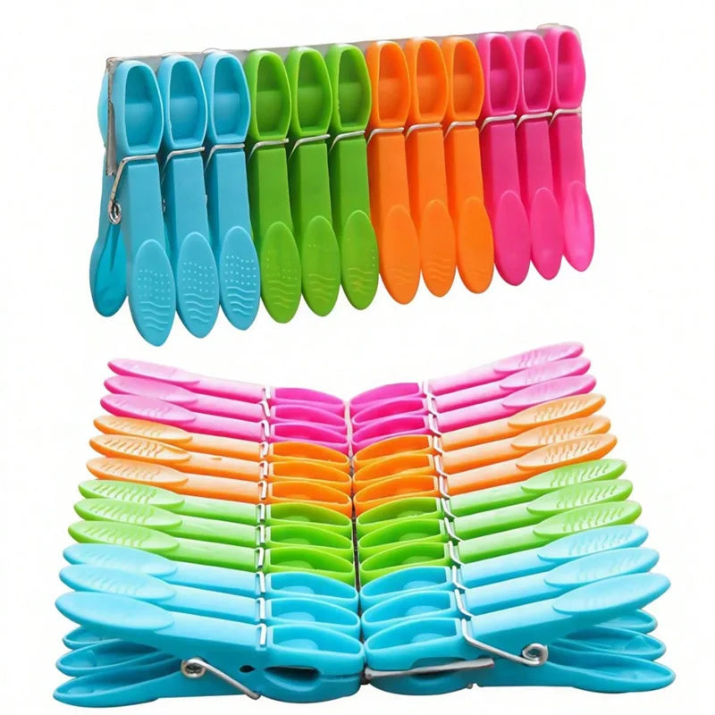 Windproof No-Mark Hanging Clips with Storage Basket | Colorful