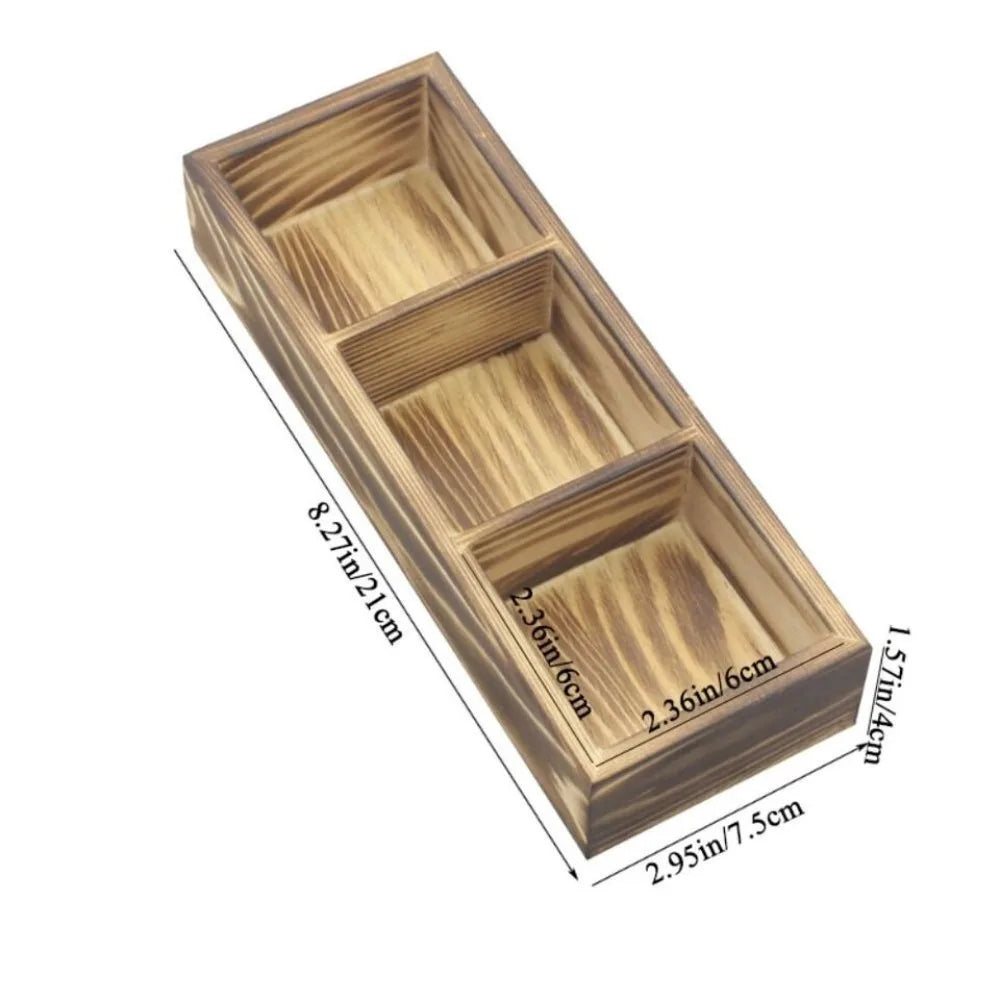 Solid Wood Tea Bag Holder – Retro Vintage Desktop Organizer