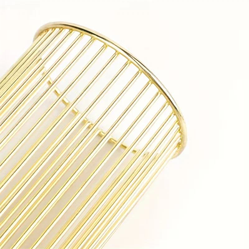Golden Iron Makeup Brush Holder – Desktop Cosmetic Organizer