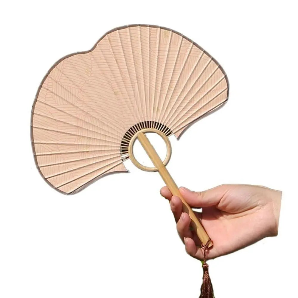 Vintage Rice Paper Ginkgo Round Fan – Chinese Style Décor