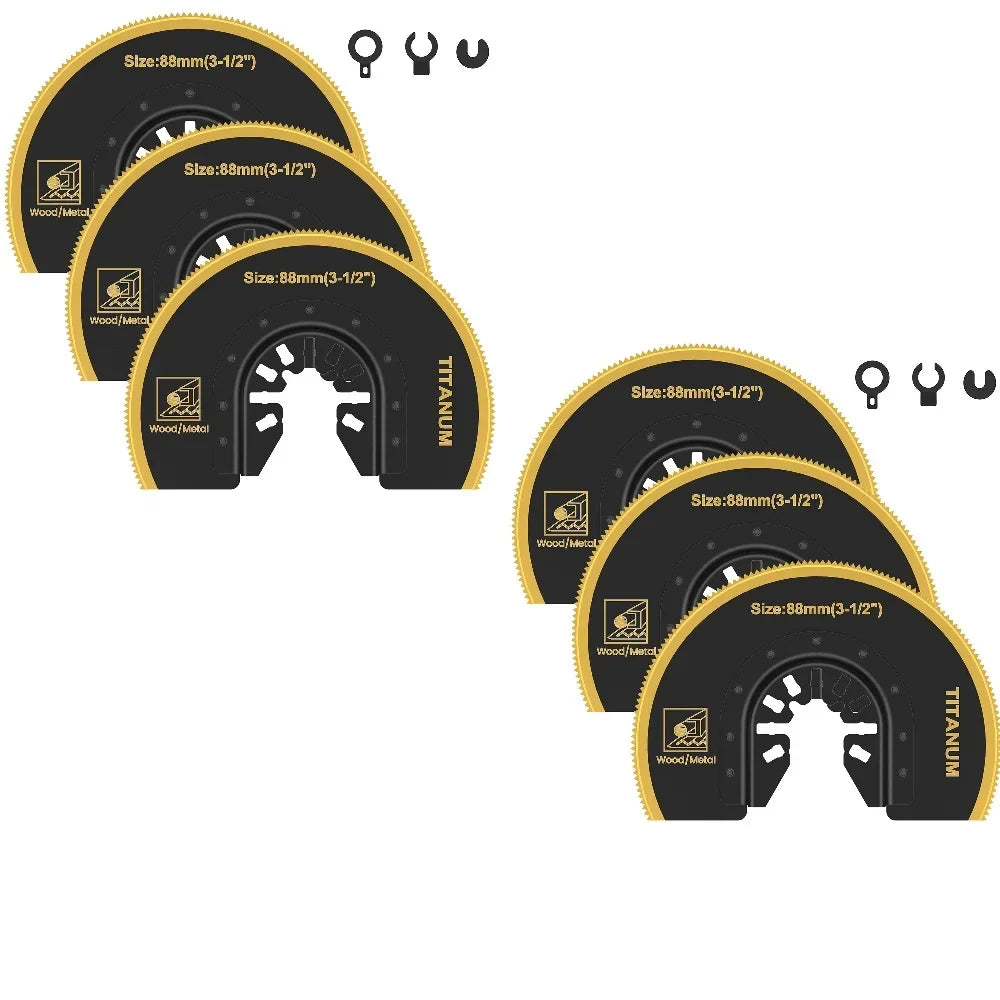 3Pcs Bi-Metal Titanium Oscillating Multitool Saw Blades 3.5"