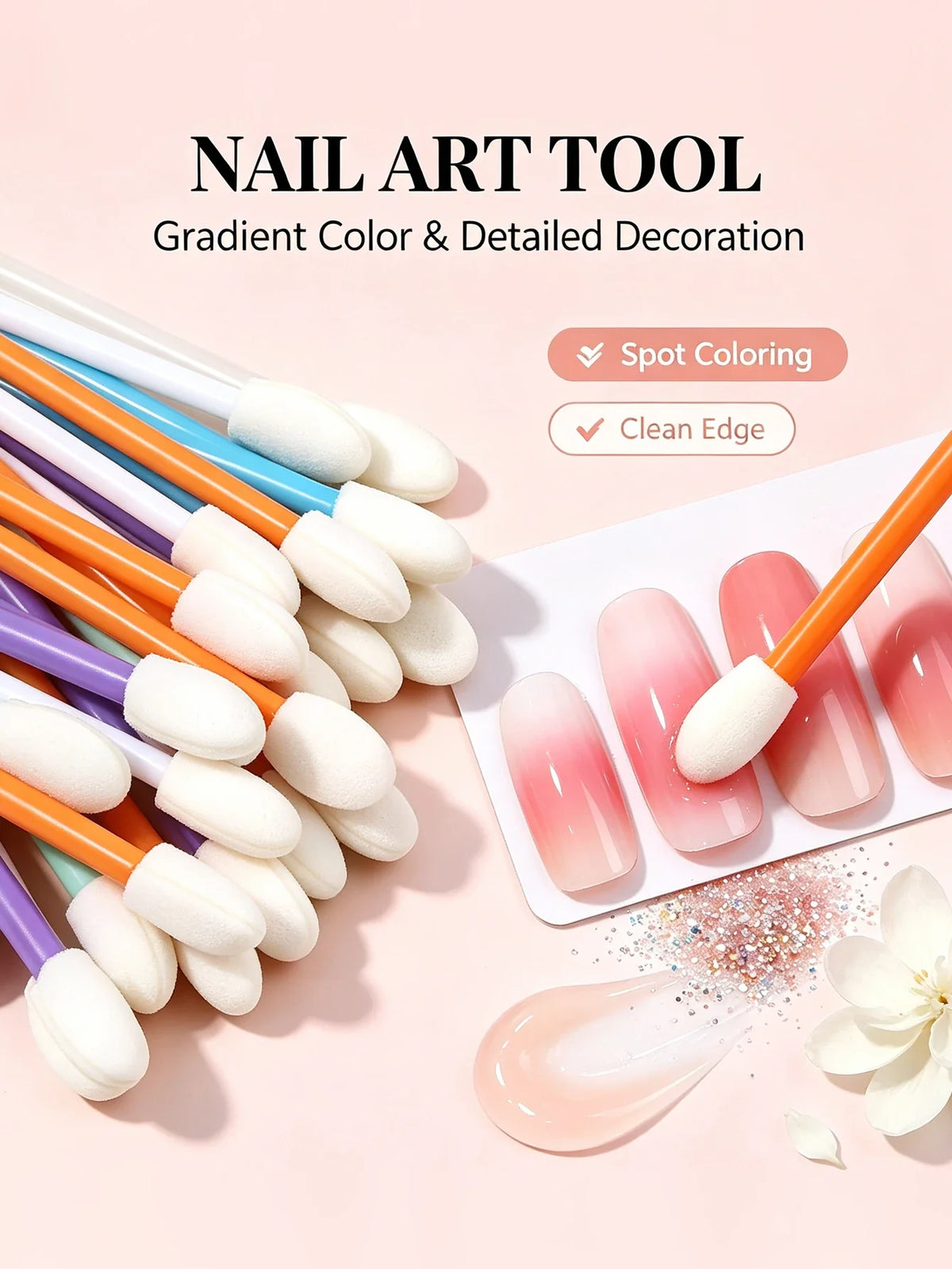 50-Piece Sponge Makeup Brush Set – Eye, Lip & Concealer