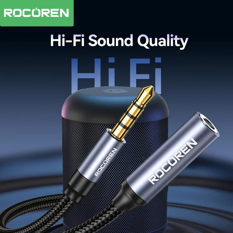 Rocoren 3.5mm AUX Audio Extension Cable Male to Female