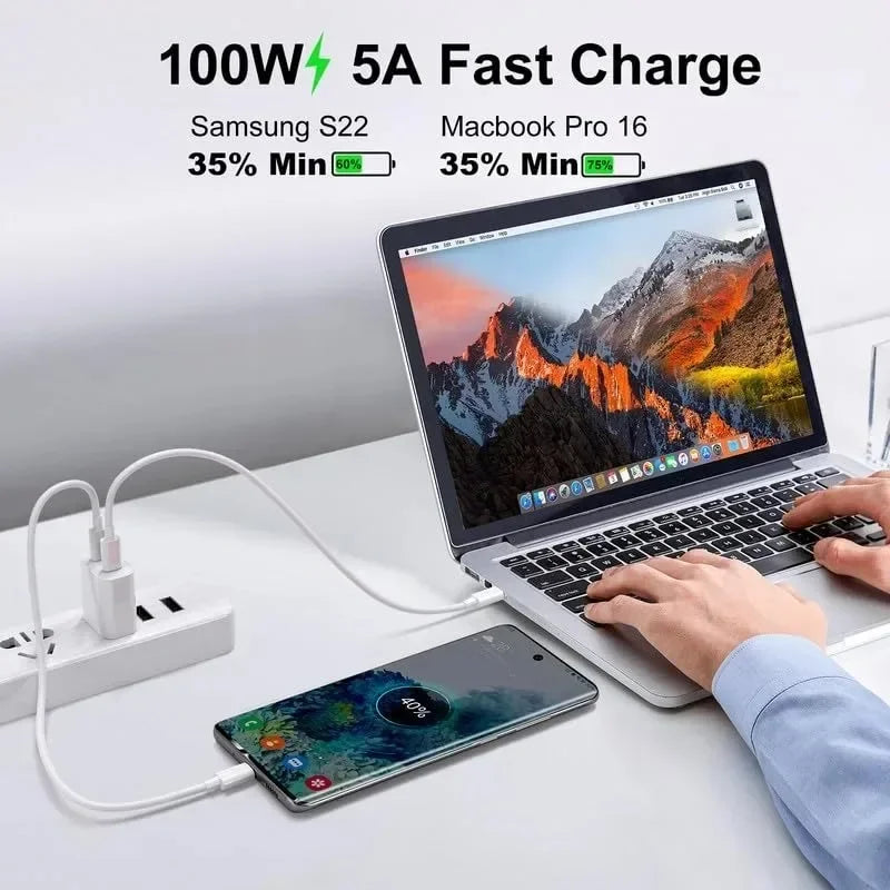 100W USB-C to USB-C Fast Charging Cable | 1M 1.5M 2M