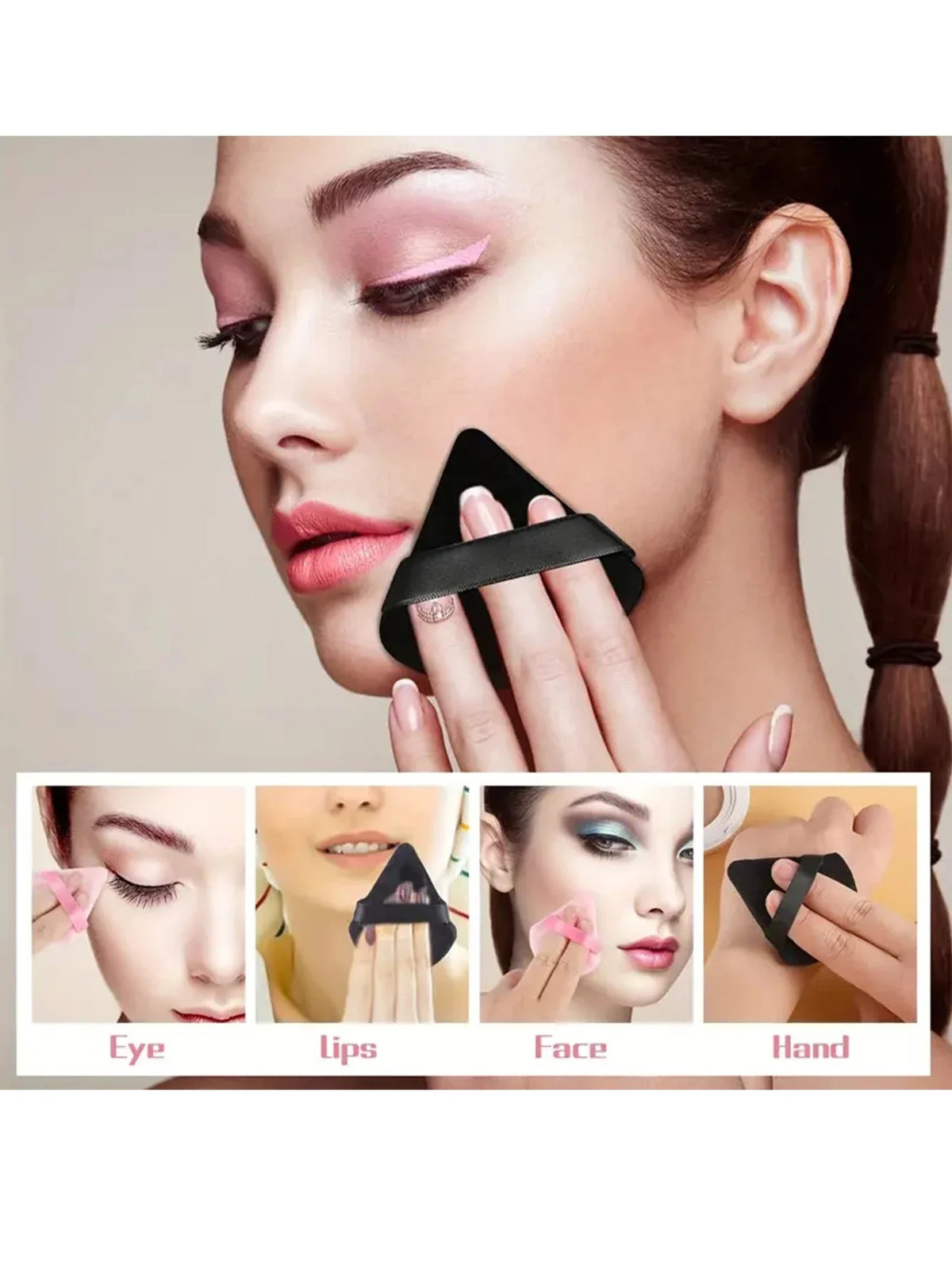 50PCS Triangular Powder Puff Makeup Sponge Set – Multi-Color