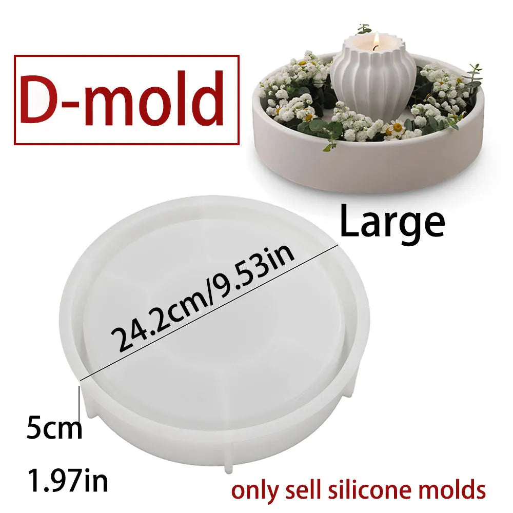 Silicone Mold for Round Concrete Planter & Candle Vessel