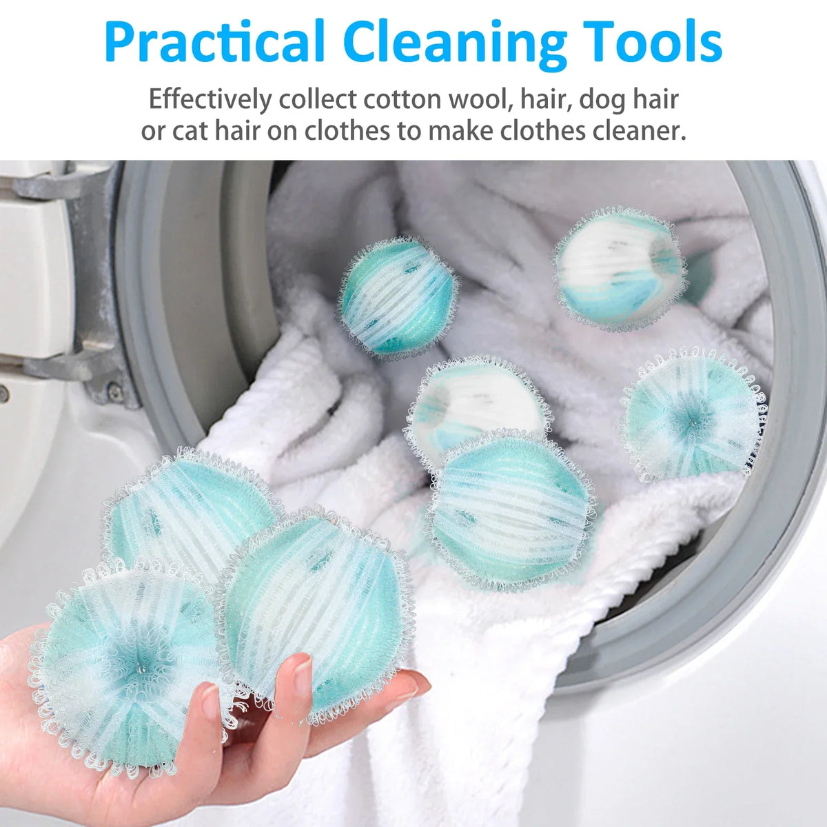 16-Pack Reusable Pet Hair Remover Balls for Laundry
