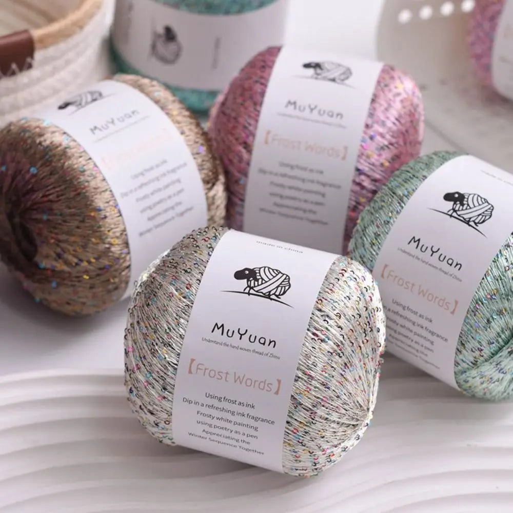Nylon Sequin Crochet Thread 50g – DIY Woven Craft Yarn