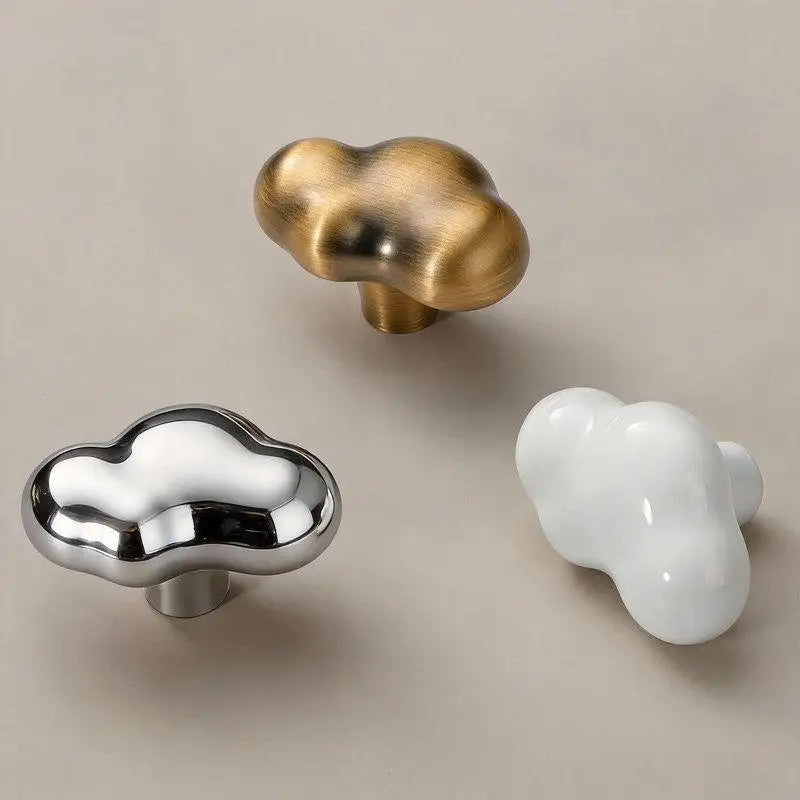 Zinc Alloy Cabinet Handle Bright Silver Single Hole Drawer Pull