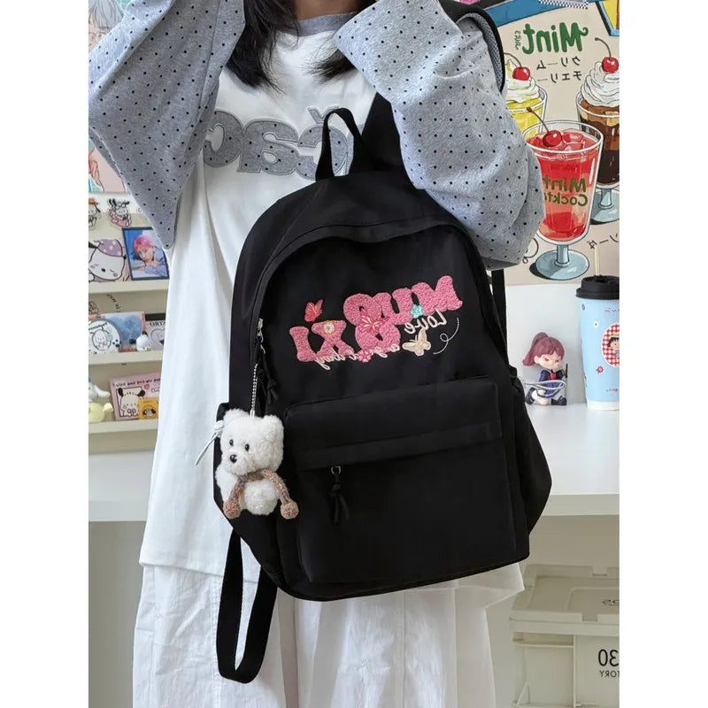 Embroidered College Backpack for Girls – Lightweight & Waterproof