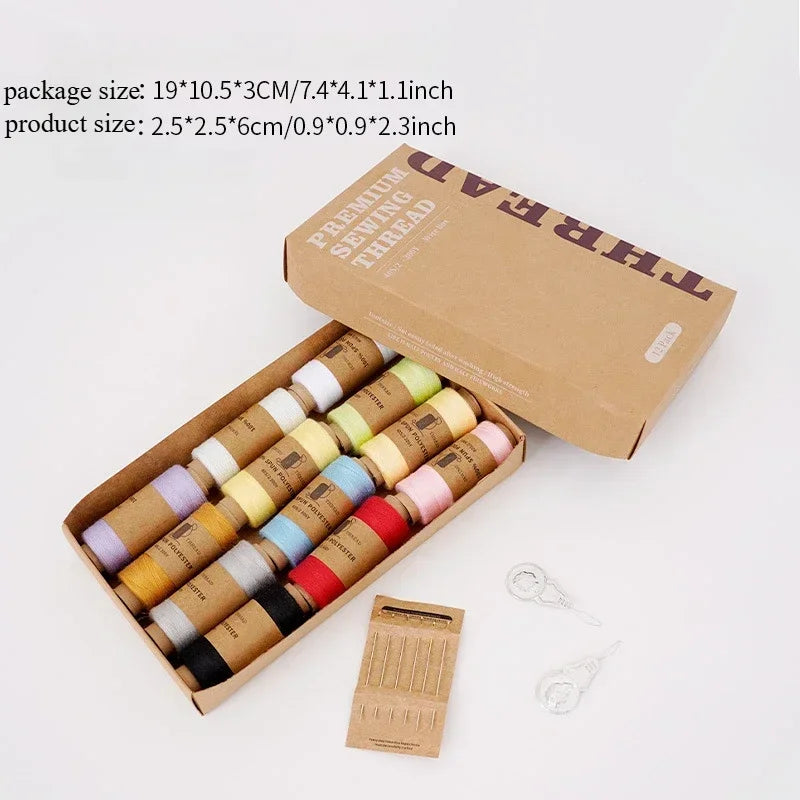 Polyester Sewing Thread Set 12/18/24 Colors – Small Spools Kit