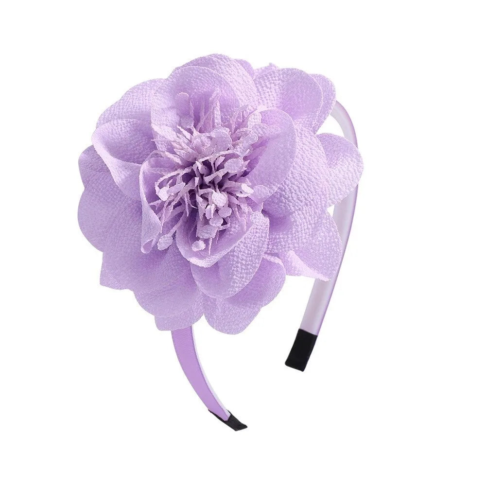 Girls Big Flower Crown Headband – Princess Grosgrain Hairband