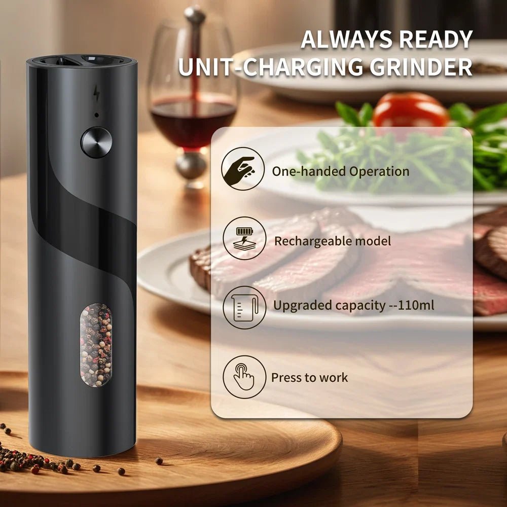 CLITON USB Rechargeable Electric Salt & Pepper Mill Grinder