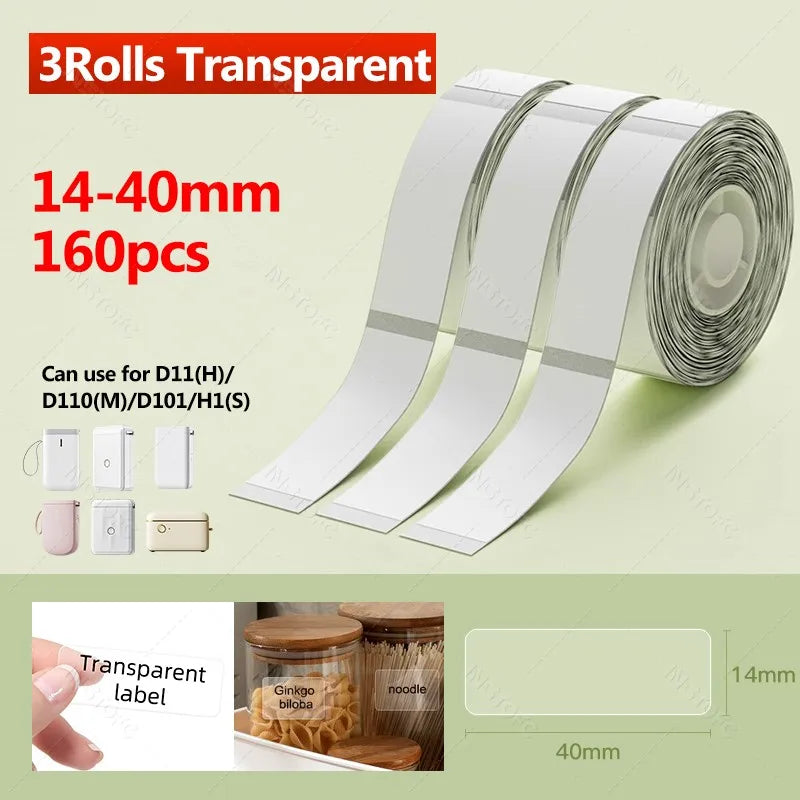 Niimbot Transparent Thermal Labels – D11 D110 D101 Waterproof