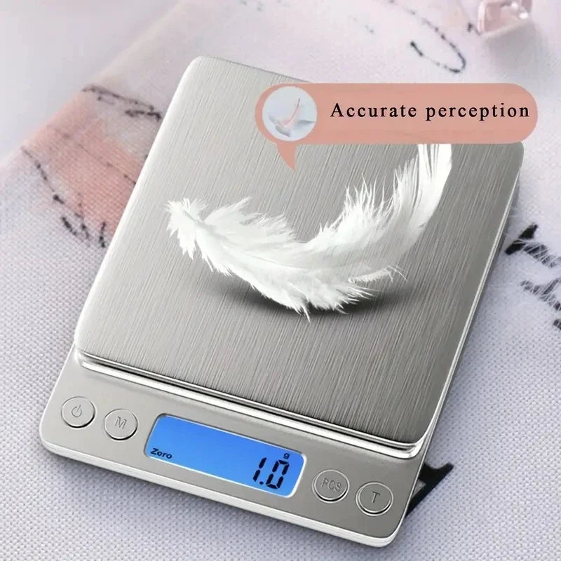 Digital Kitchen Scale – Stainless Steel LCD, 0.1g Precision