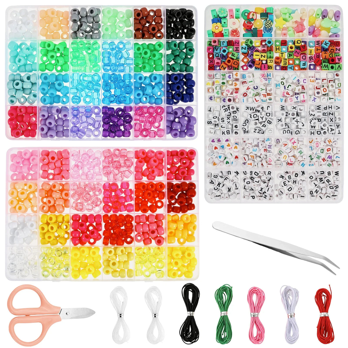 Rainbow Pony Bead Bracelet Making Kit – 1710 Pcs DIY Set