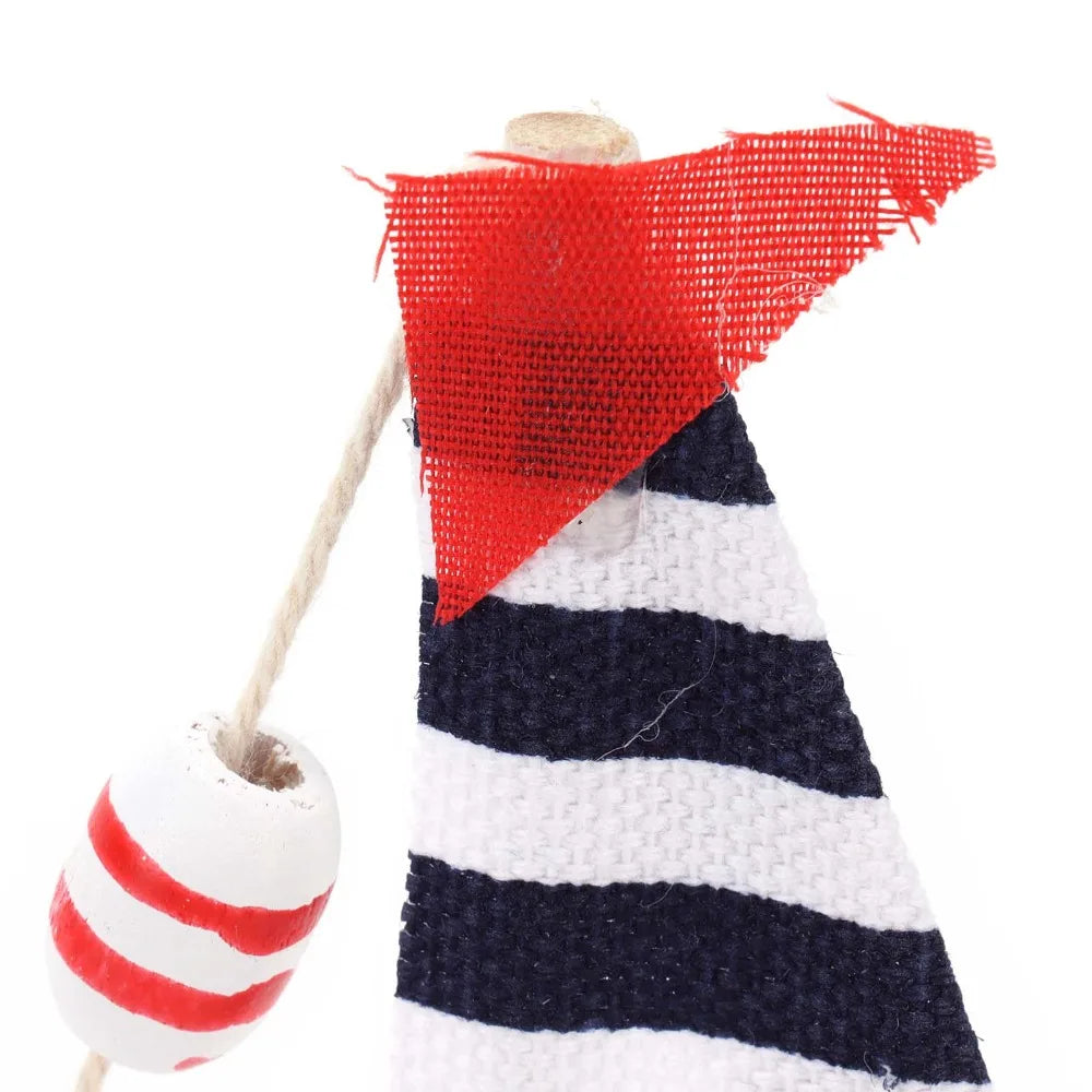 Wood Mini Mediterranean Sailboat Ornament – Retro Marine Decor