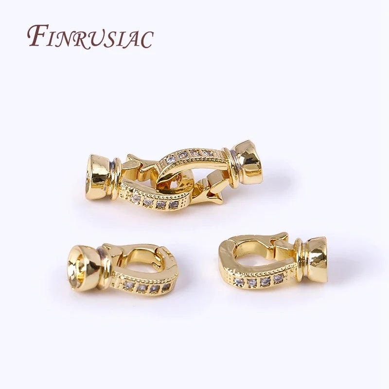 Rhodium Plated Zircon Necklace Clasps | DIY Jewelry Findings