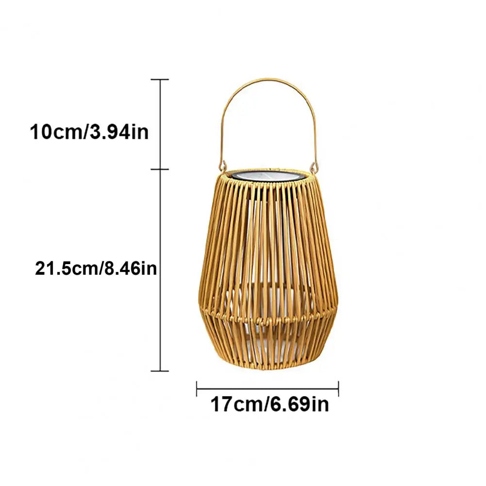 Woven Solar Lantern – Auto On/Off Outdoor Hanging Light