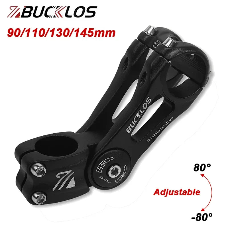 BUCKLOS Adjustable Bike Stem 3D Forged Aluminum 90–145mm