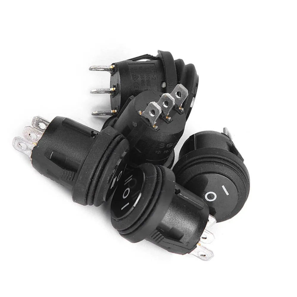 5PCS Black SPDT Rocker Switch 3-Position 10A 125V Waterproof