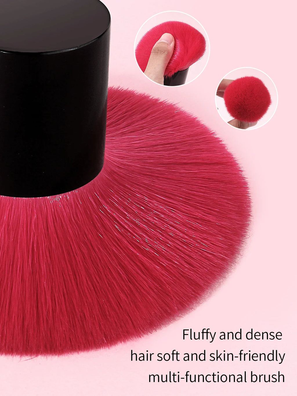 Large Soft Wool Fiber Face Blush & Powder Makeup Brush
