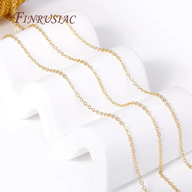 18K Gold Plated O-Shape Chain Spool | 2mm DIY Jewelry Making